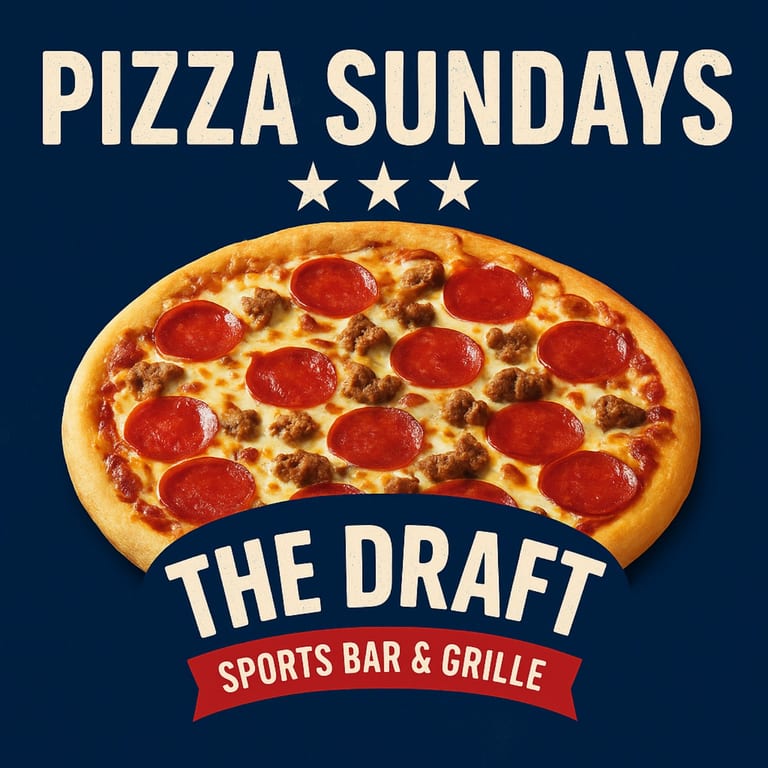 Half Off 1 Item Pizza's all day Sunday